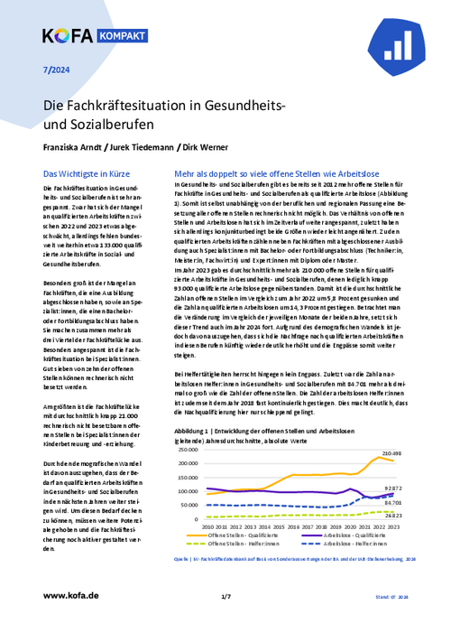 Die Fachkräftesituation in Gesundheits- und Sozialberufen