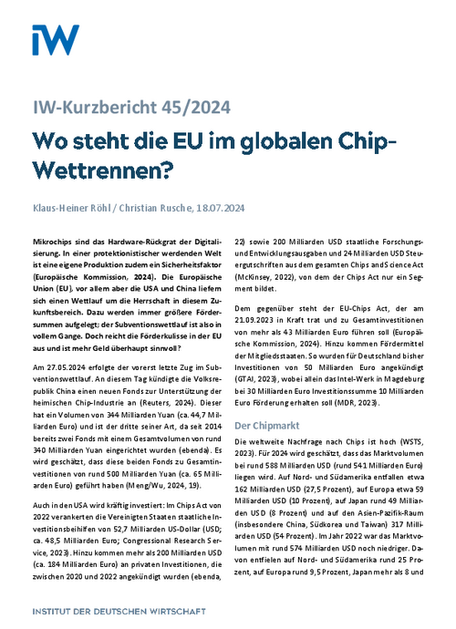 Wo steht die EU im globalen Chip-Wettrennen?
