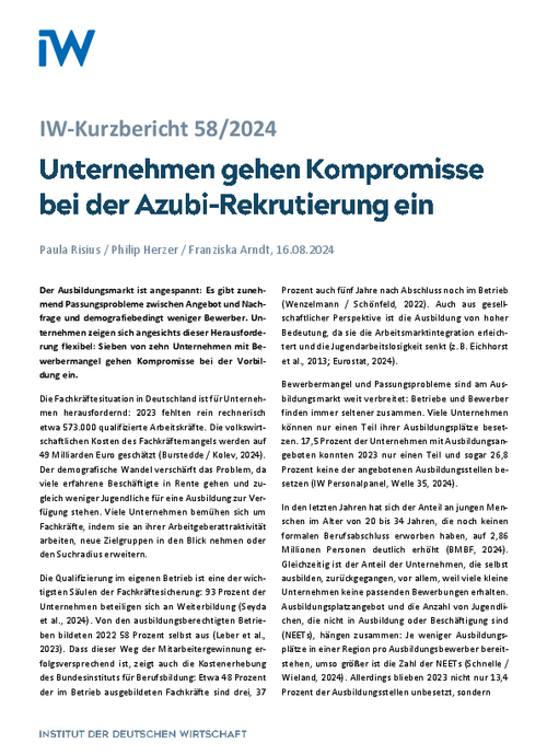 Unternehmen gehen Kompromisse bei der Azubi-Rekrutierung ein