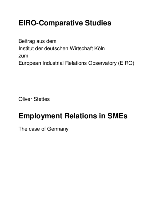 Employment Relations in SMEs