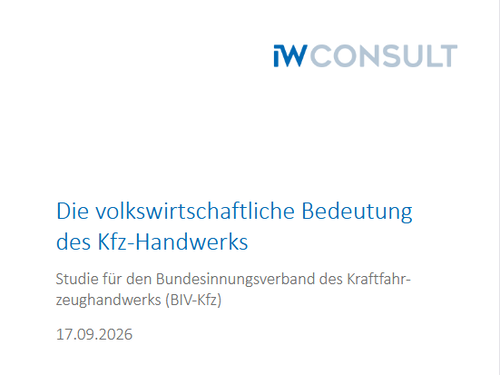 Die volkswirtschaftliche Bedeutung des Kfz-Handwerks Die volkswirtschaftliche Bedeutung des Kfz-Handwerks