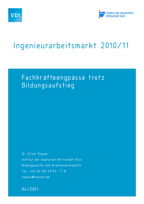 Ingenieurarbeitsmarkt 2010/11