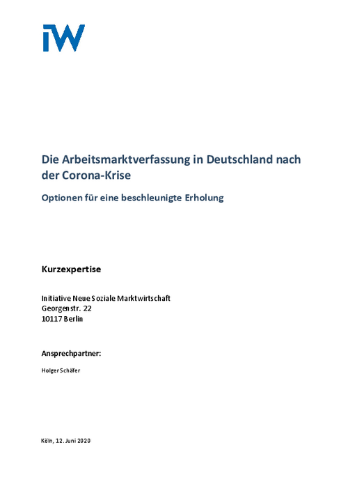 Die Arbeitsmarktverfassung in Deutschland nach der Corona-Krise