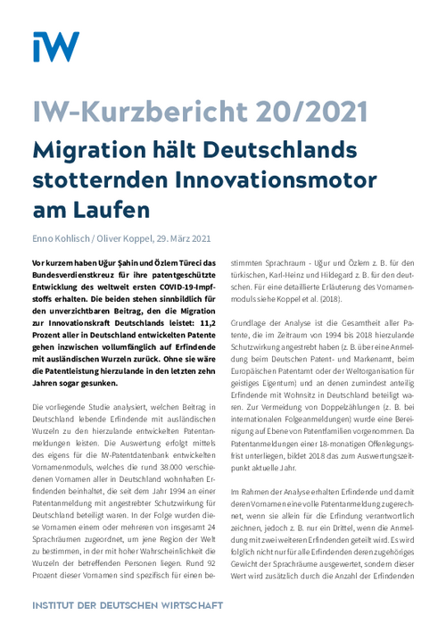 Migration hält Deutschlands stotternden Innovationsmotor am Laufen