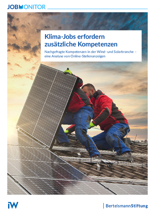 Klima-Jobs erfordern zusätzliche Kompetenzen –  Nachgefragte Kompetenzen in der Wind- und Solarbranche