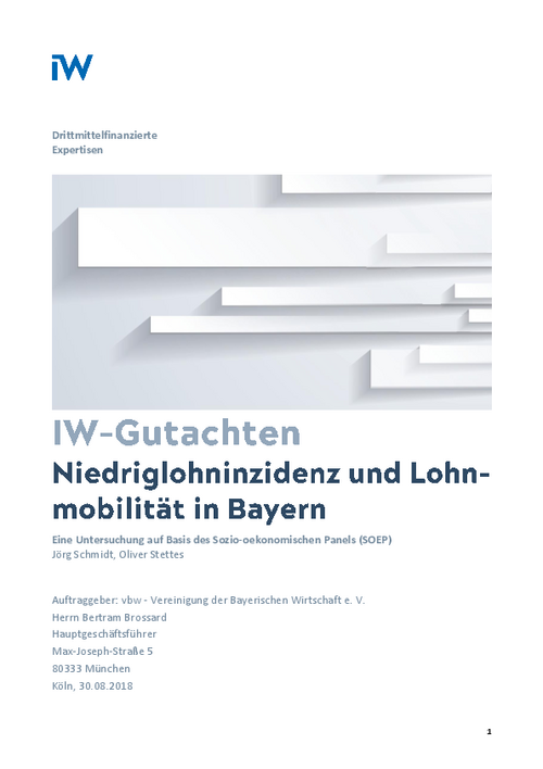 Niedriglohninzidenz und Lohnmobilität in Bayern